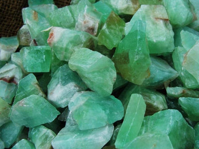 Green Calcite Raw Stones